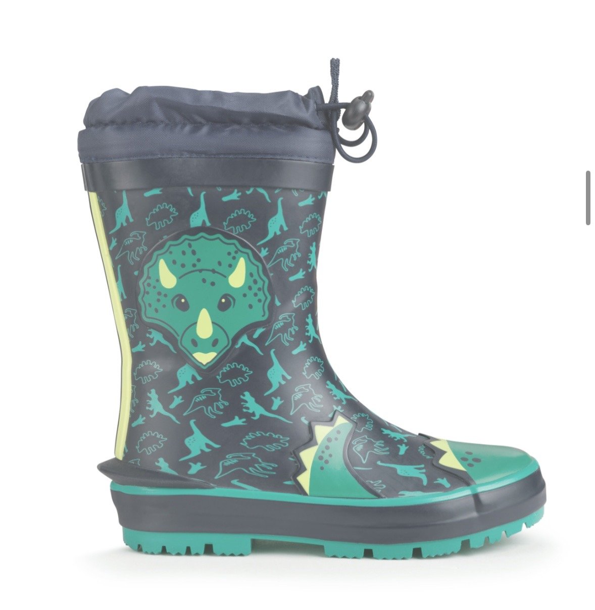 Little Puddle Navy dino water resistant wellies