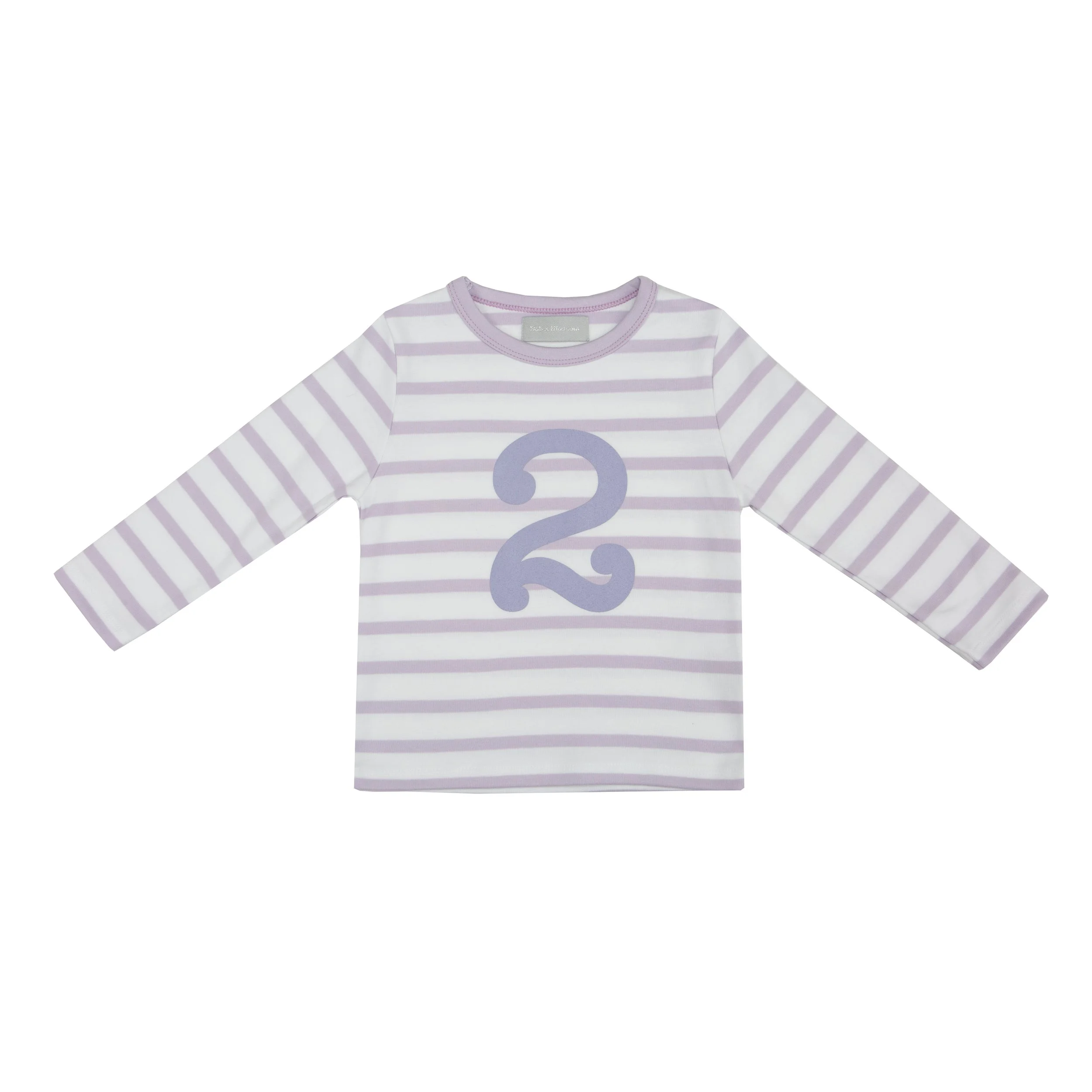 PARMA VIOLET & WHITE BRETON STRIPED NUMBER 2 T SHIRT