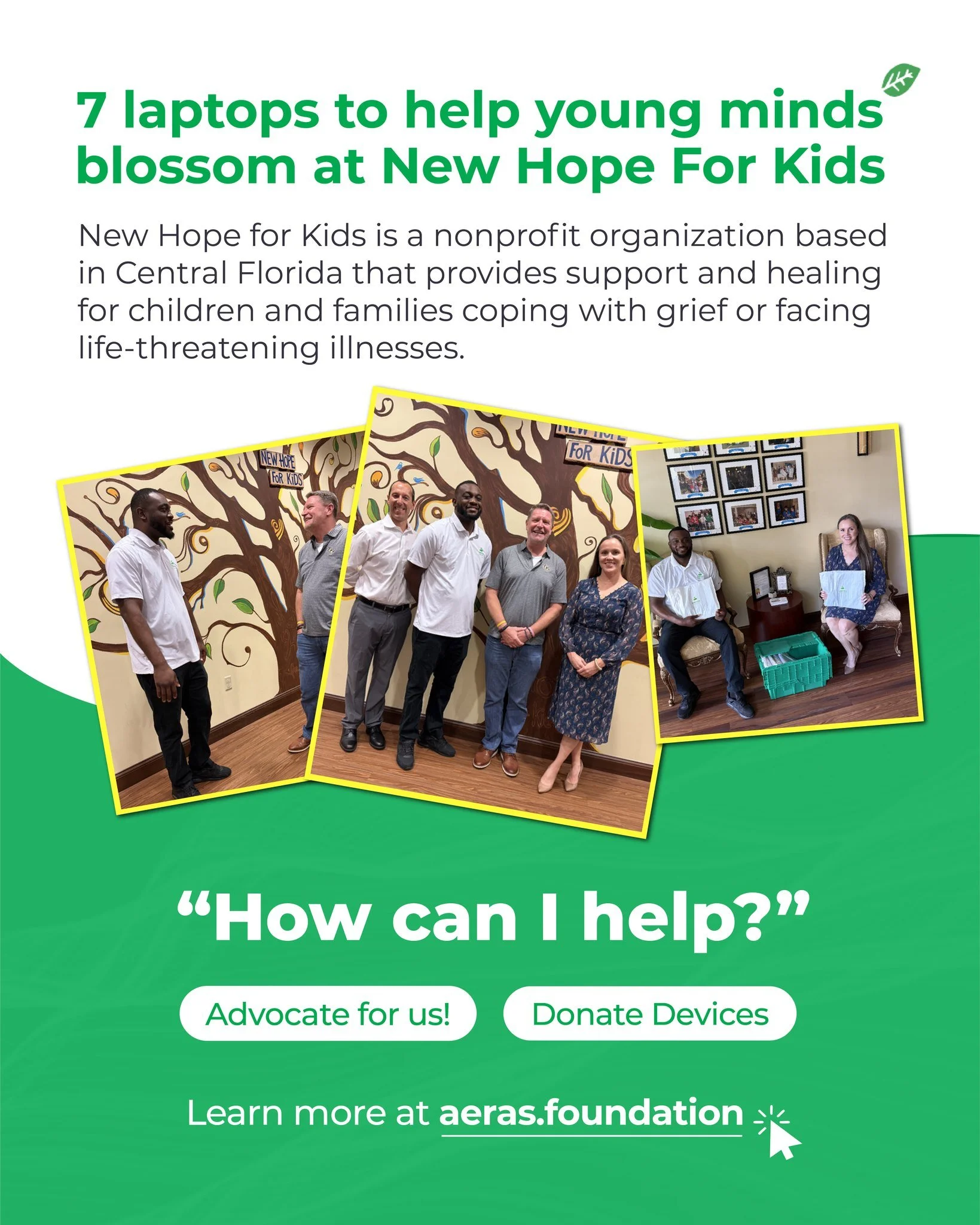 🌱 Big things grow from small acts of kindness! We’re thrilled to donate 7 refurbished laptops to @newhopeforkids, planting seeds of opportunity for children and families as they heal and grow. 💻✨ Together, let's #BridgeTheDigitalDivide and pr