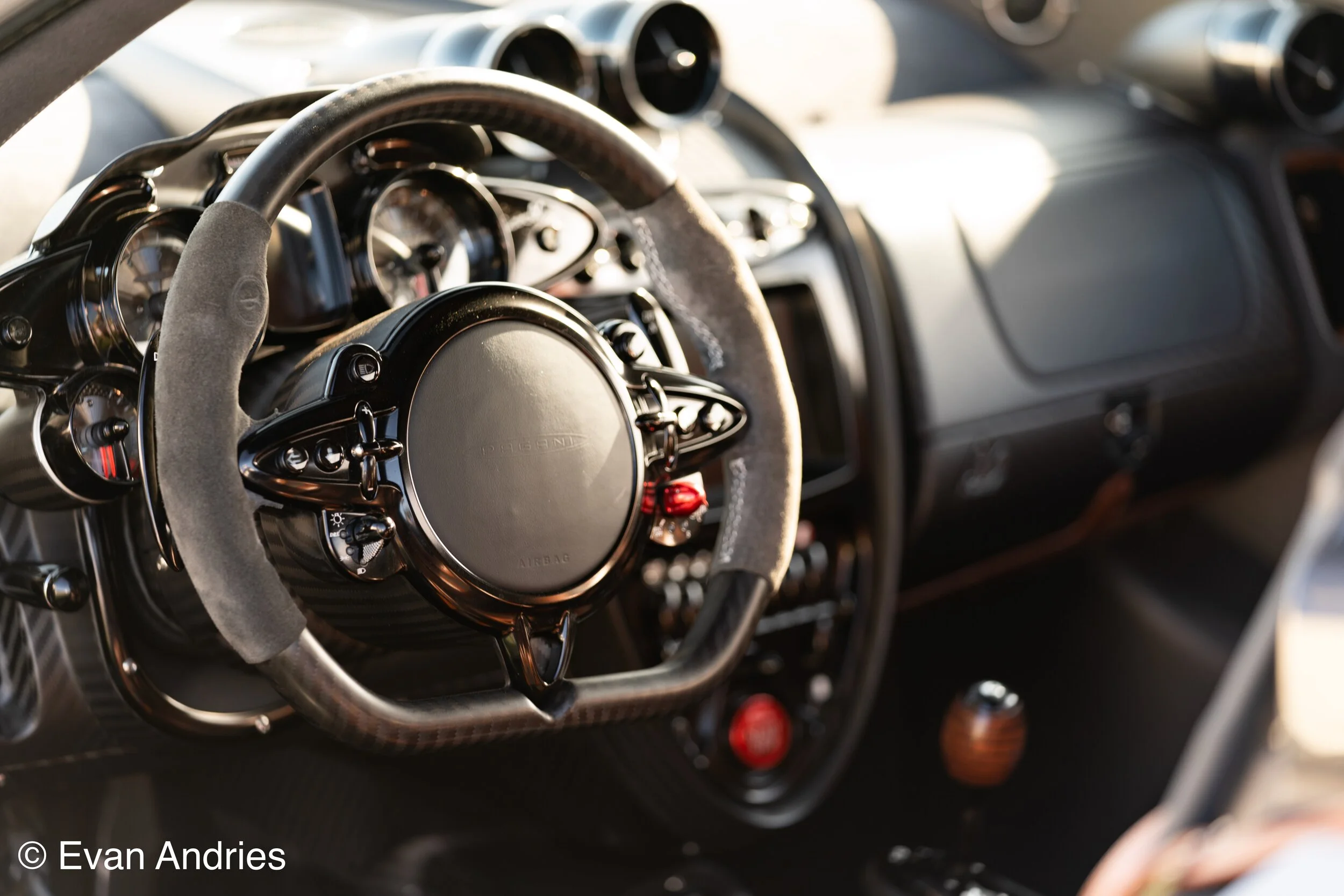 The interior of the Pagani Huayra Roadster BC.