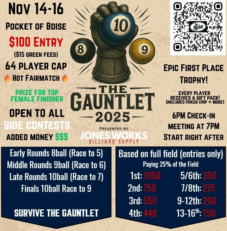 Hey folks! We are just a couple weeks away and the Gauntlet is filling up quick.  This week I'll start reaching out to people who have asked to be on the list but have not paid yet.  The tournament does have a player cap so get in while you can! Use 
