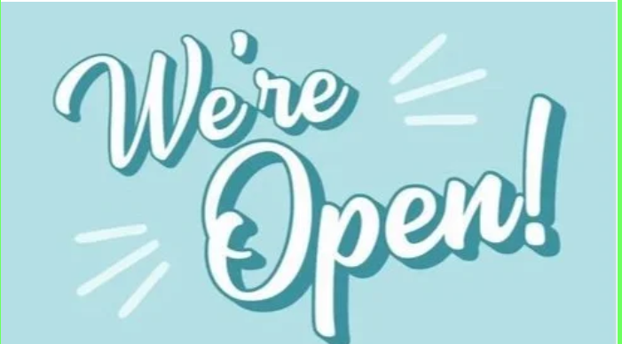 We're Open sign