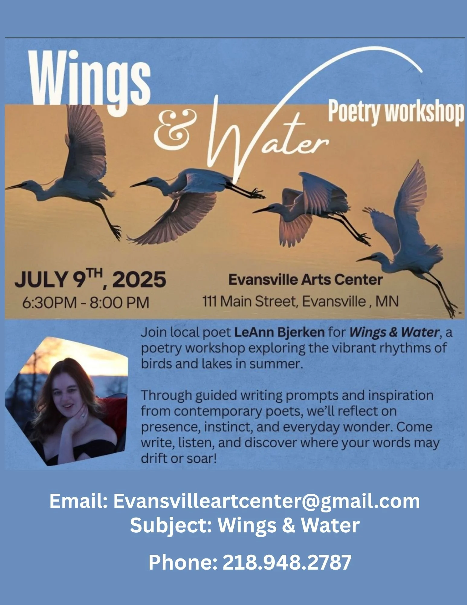 Graphic shows birds in flight and gives description of the event