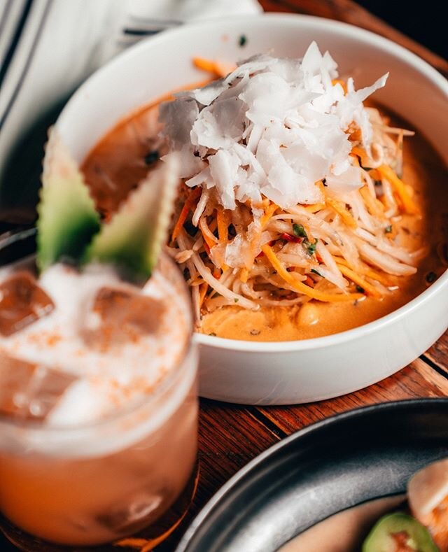 Meet our Papaya Salad. This crunchy spicy creamy slaw will have you wondering... is this even a salad?!⁠ Pair it with our Spicy Maracuya for an even better time 🔸 NOW OPEN Wed - Fri 12pm -2am &amp; Sat - Sun 11am - 2am. Seating is limited. Reservati