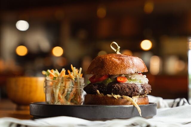 Guilt-free doesn't have to mean fun-free. Our veggie burger topped with jalape&ntilde;o ranch and pickled chilis will have you questioning your relationship with meat.