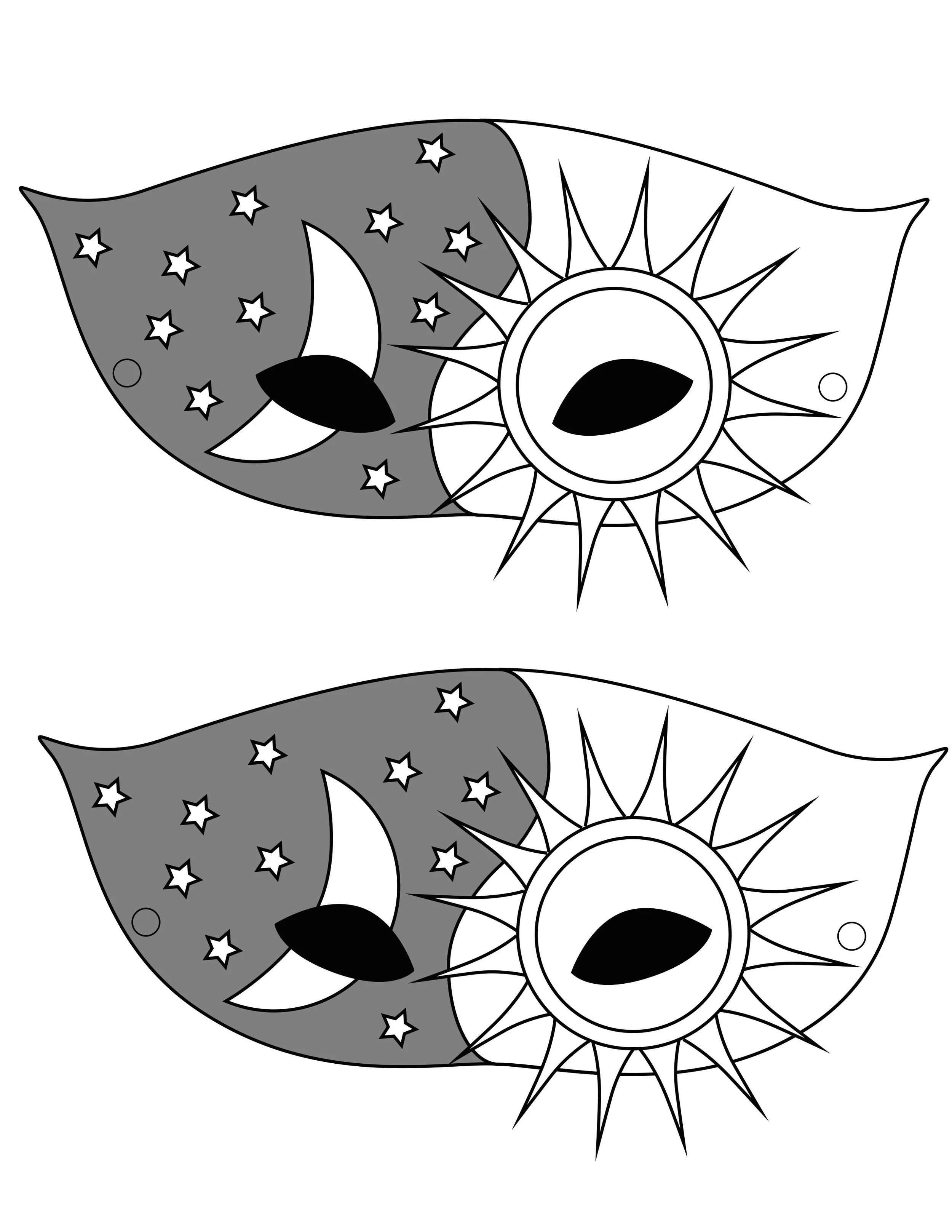 Day and Night Mask for Magic Flute concert.