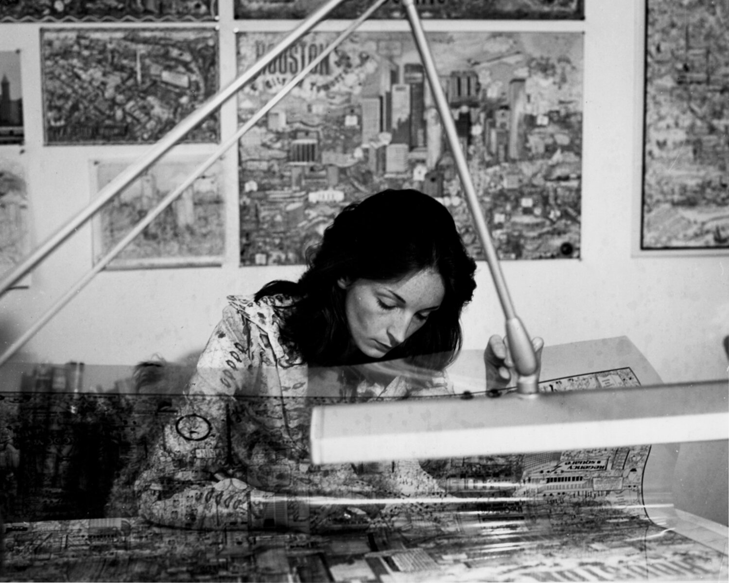 Robbi illustrating a map at the PH Studios in Vancouver