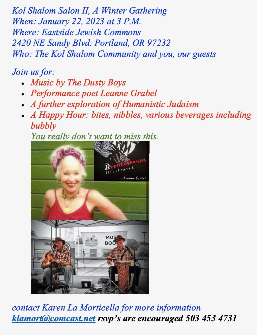 Kol Shalom Salon II: A Winter Gathering