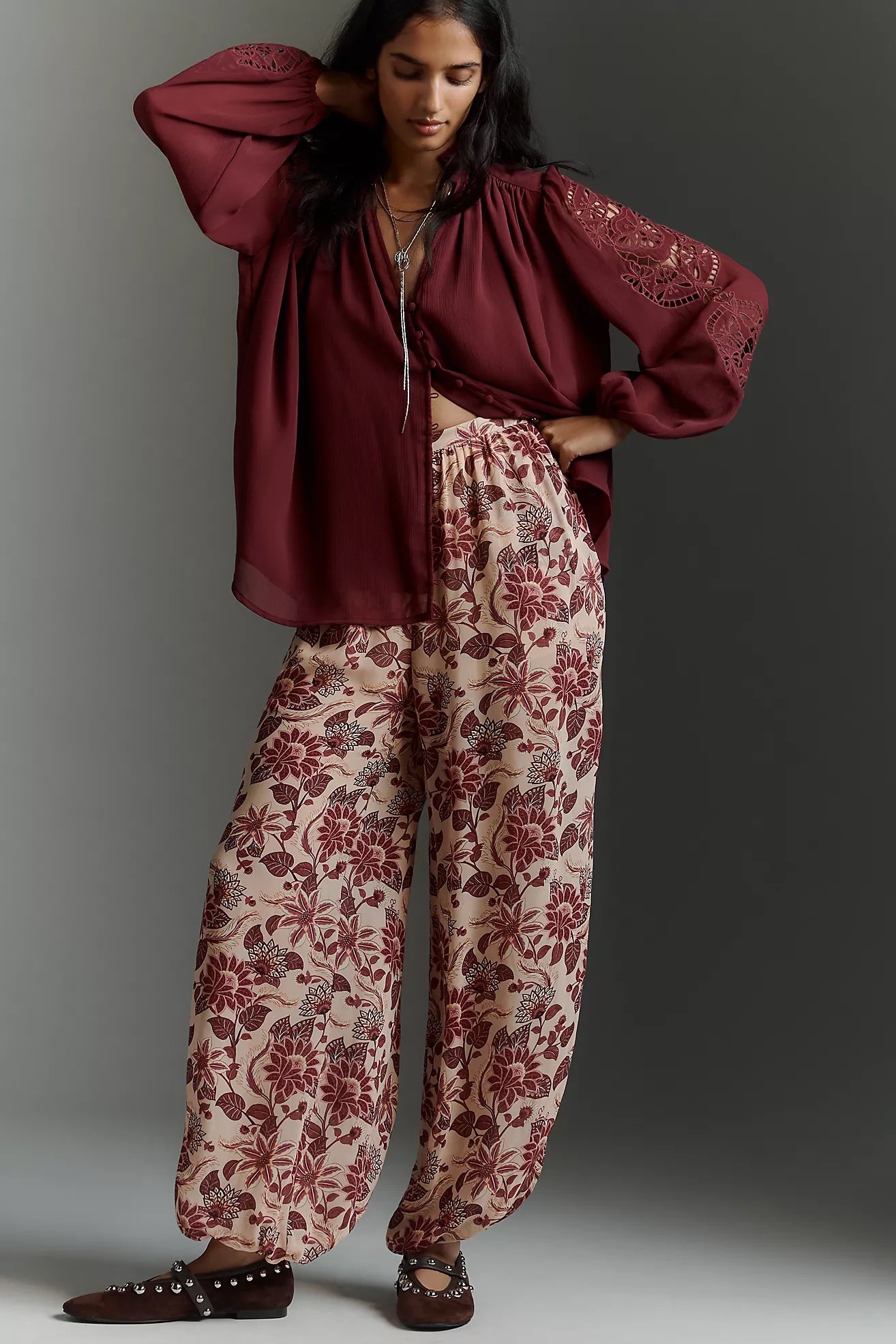 Anthropologie floral balloon pants