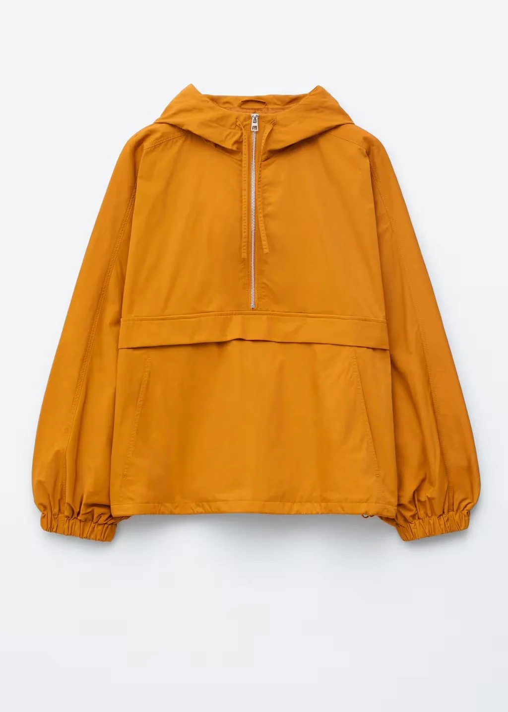 Mustard hooded windbreaker jacket