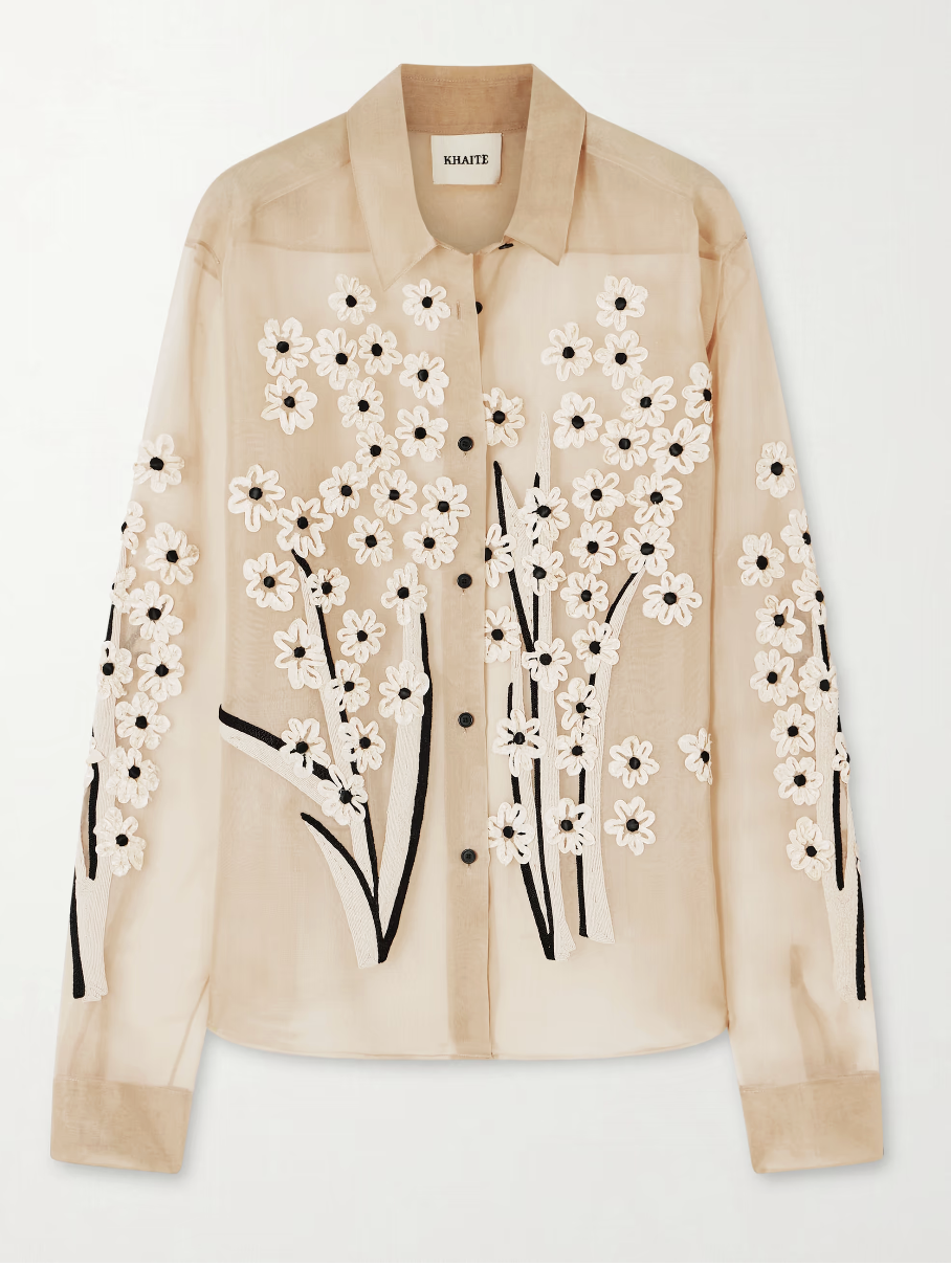 Khaite Floral Embroidered Blouse Spring 2026 Fashion Trend