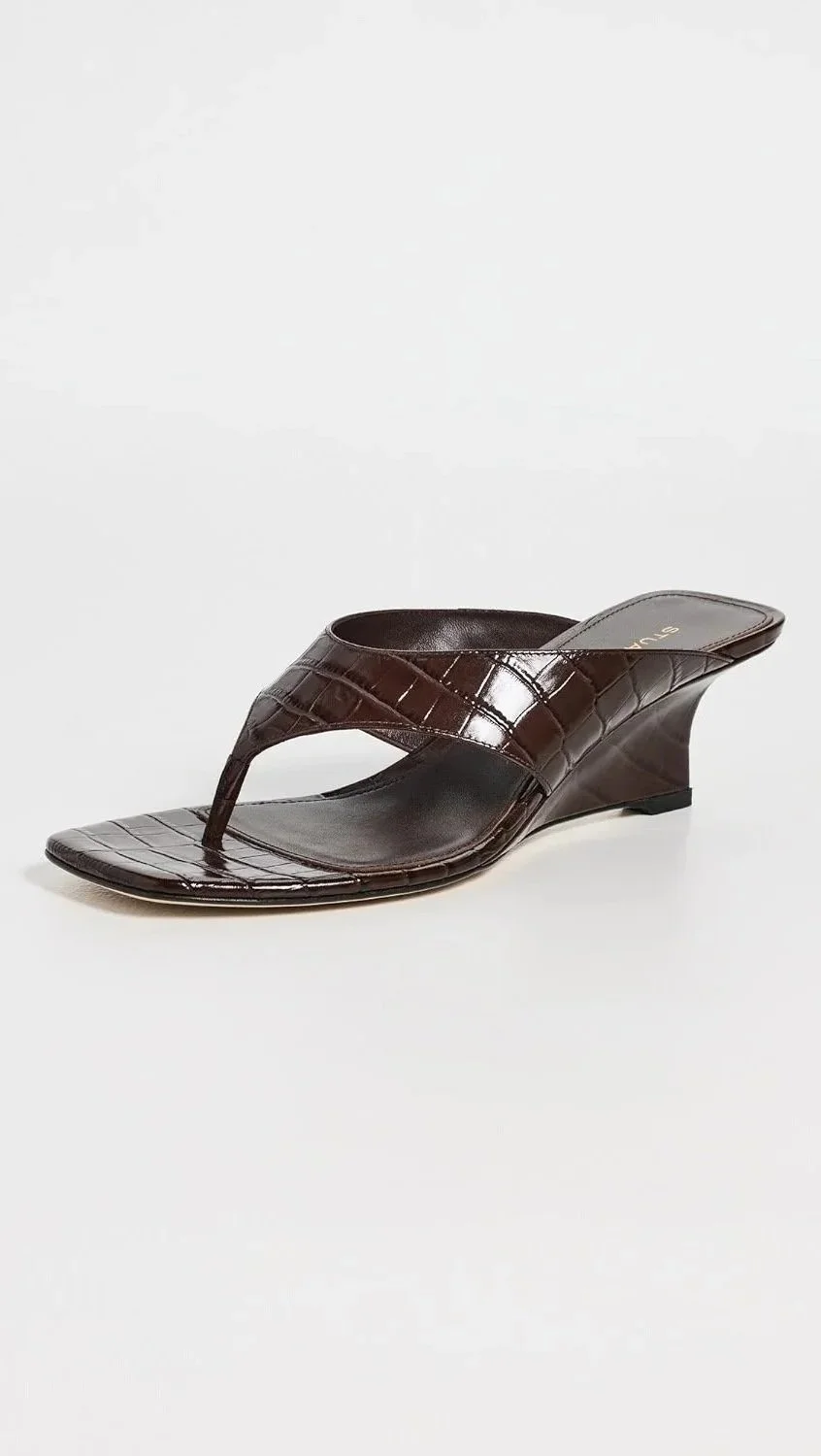 Chocolate Brown Wedge Sandals