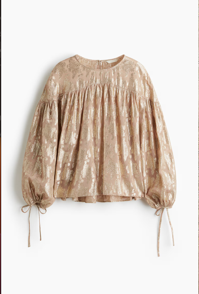 H&amp;M Metallic Jacquard Blouse for Fall 2026