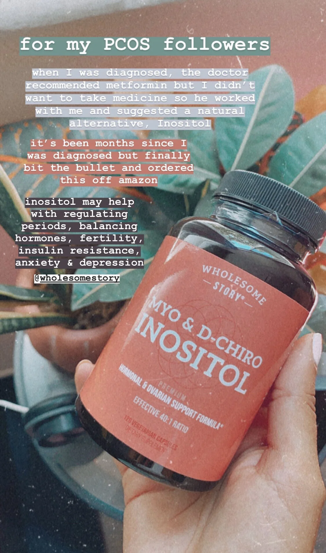 Inositol is a great natural supplement that I was recommended by my doctor instead of receiving a prescription for Metformin.