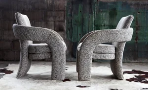 Postmodern Parsons Upholstered Lounge Chairs - a Pair — Catch My