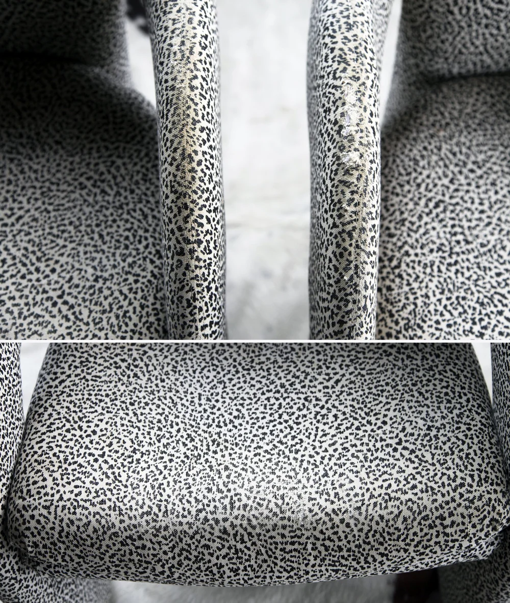 Postmodern Parsons Upholstered Lounge Chairs - a Pair