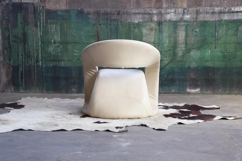 Louis Durot Pierre Paulin Style 80s Postmodern Midcentury Sculptural Lounge Chair.