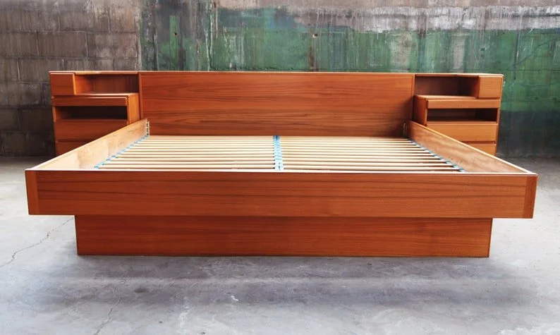 STUNNING Beauty Mid Century Modern Teak TOP of the Line Platform King ...