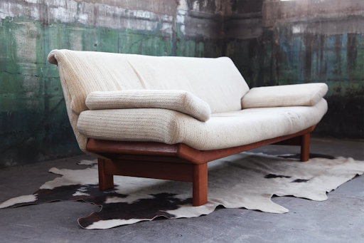 Mid Century Danish Modern Teak Large Gondola Sofa DENMARK Loveseat