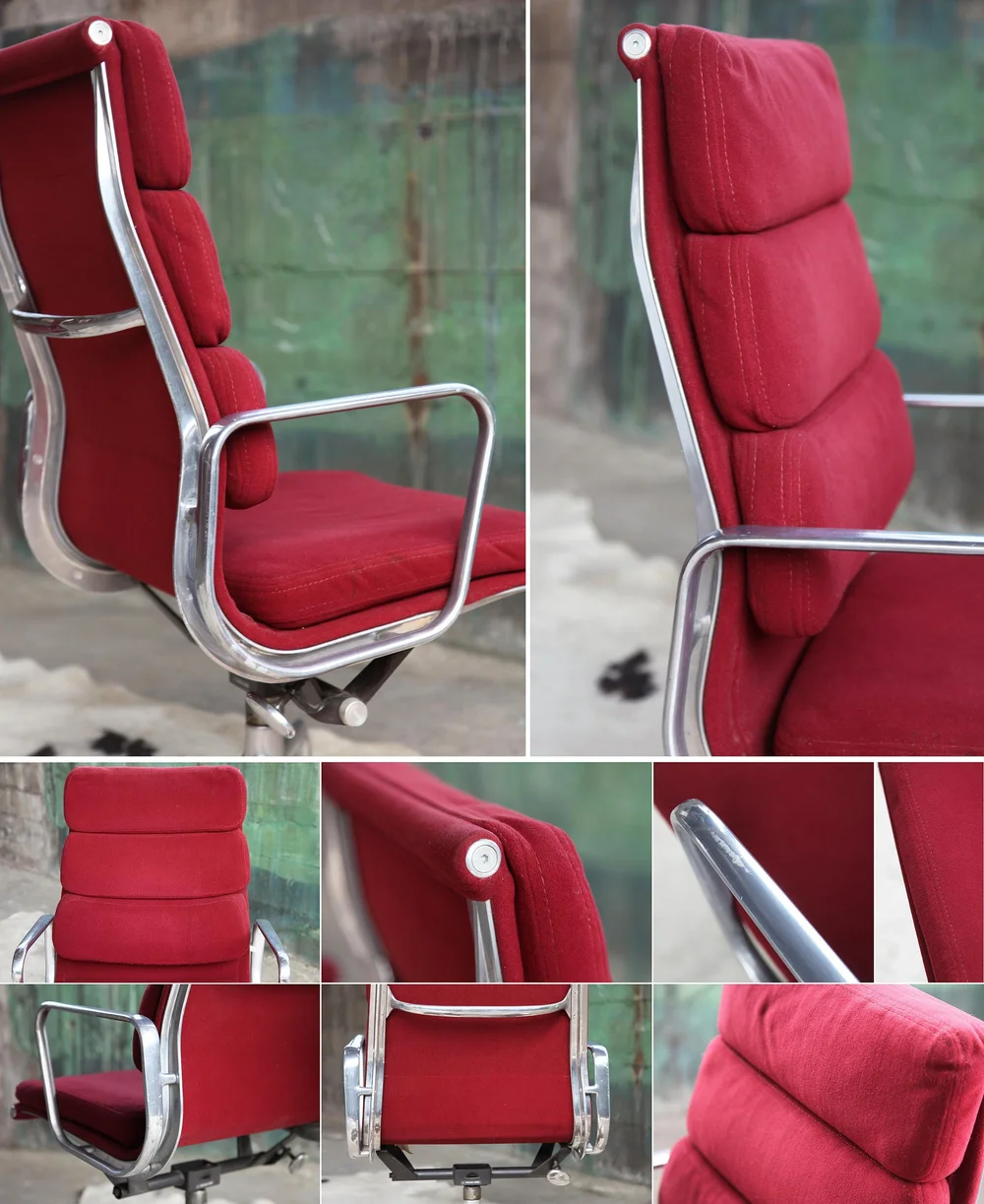 1980s Eames Herman Miller Aluminum Soft Pad Reclining Executive