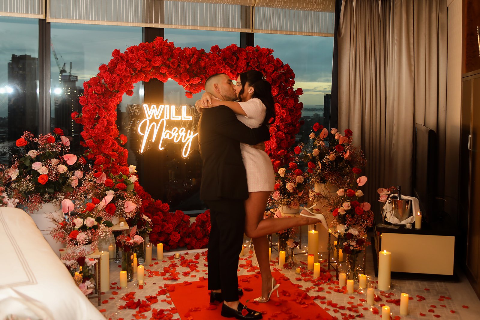 Crown Towers Romantic Proposal with a Melbourne Proposal Photographer capturing the special moment