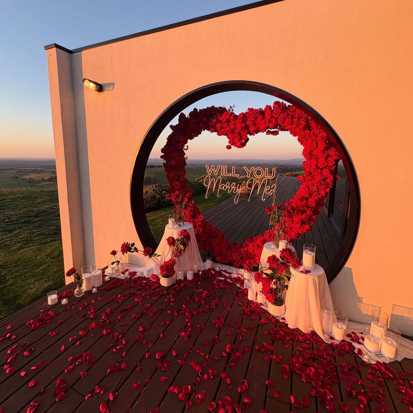 This Location. Our Red Dream. Sunset. Perfection 👌🏼
.
.
#reddream #sunsetproposal #marryme #love #proposalplanner