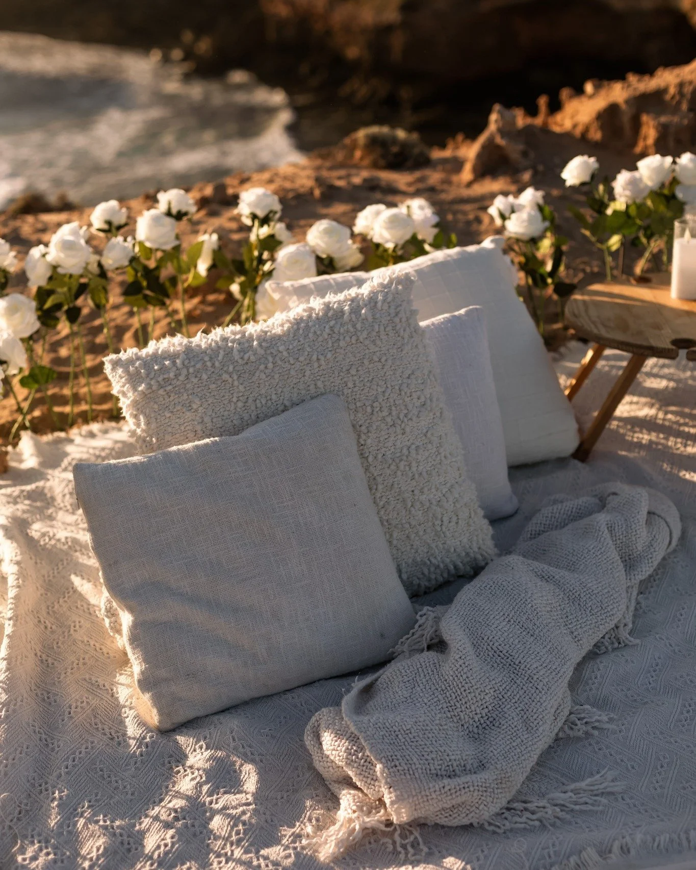 Our picnic set ups invite you to enjoy a quiet pause in time. To ground yourself in the moment, and in the glow of each other knowing you've 'yes' to forever. 

 📸 @vanessashambrookweddings