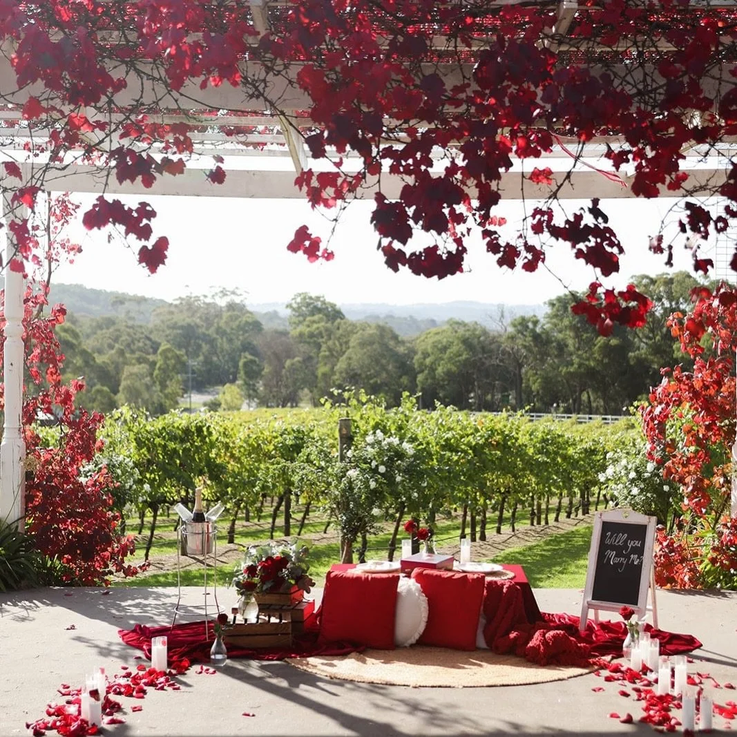 Autumn, but make it romantic ❤️🍂
Wrapped in red tones and vineyard views&hellip; the perfect place to ask forever.