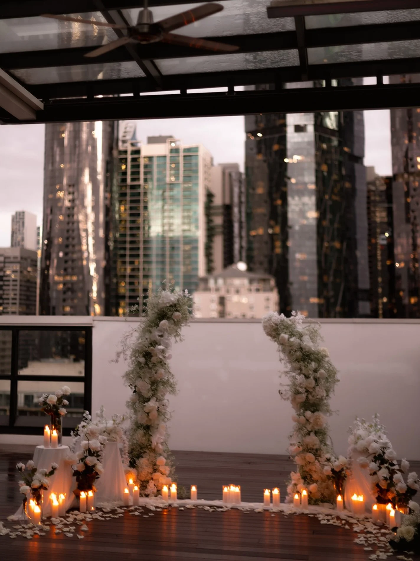 Just a rooftop, city views and a little bit of proposal magic ✨