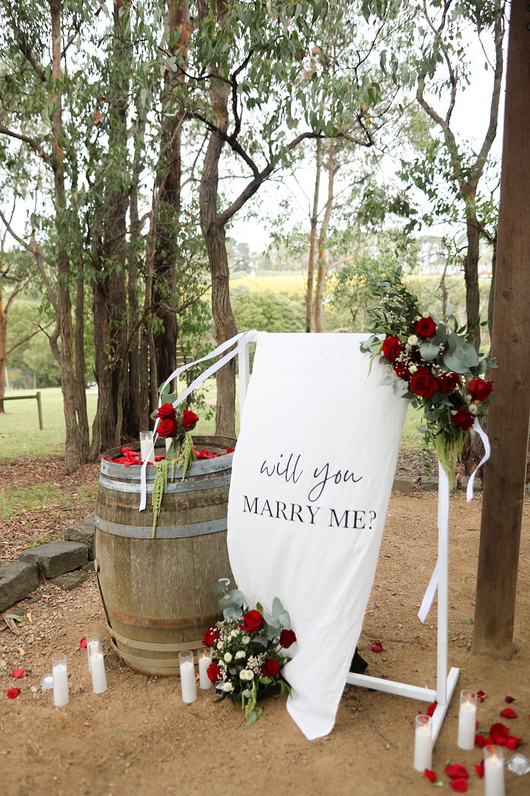 Linen Sign with fresh florals