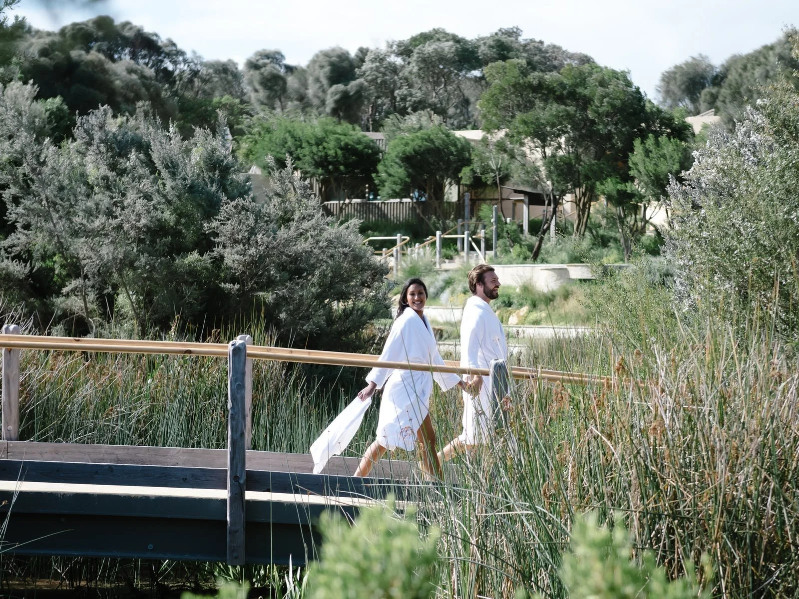 Romantic glamping proposal setup at Peninsula Hot Springs.