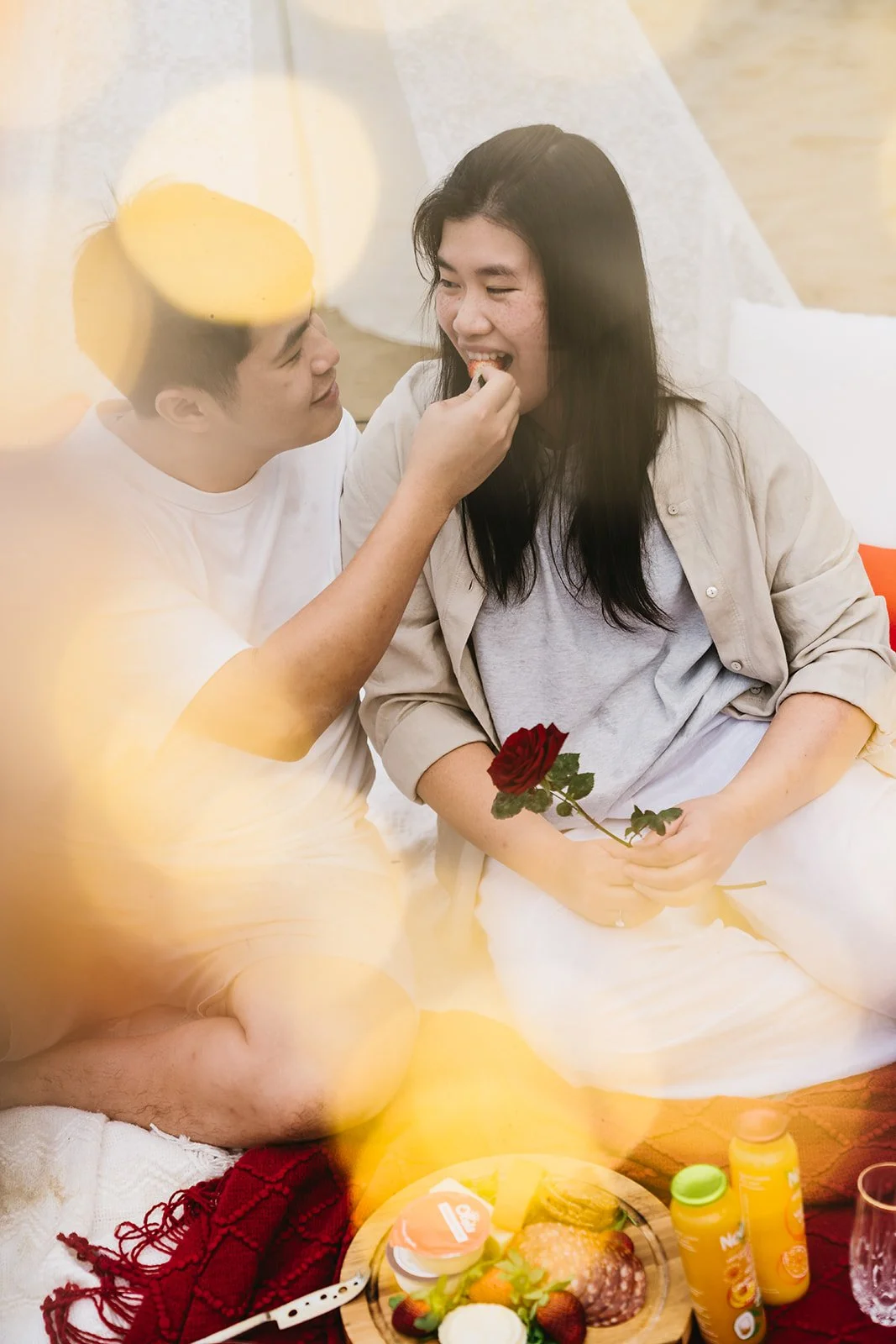 Mountain view proposal Cairns hinterland luxury picnic setup