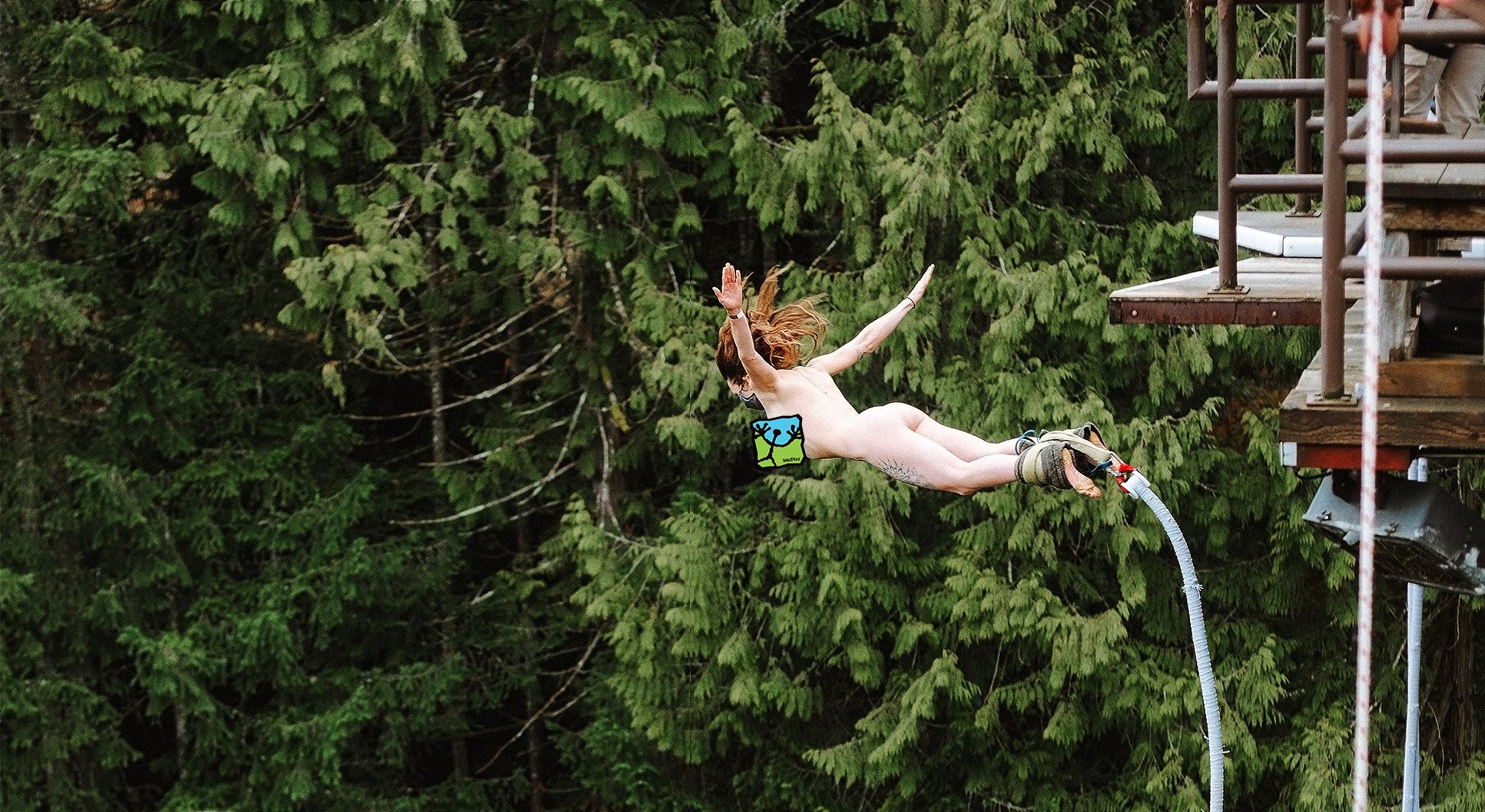 Naked bungee jumping