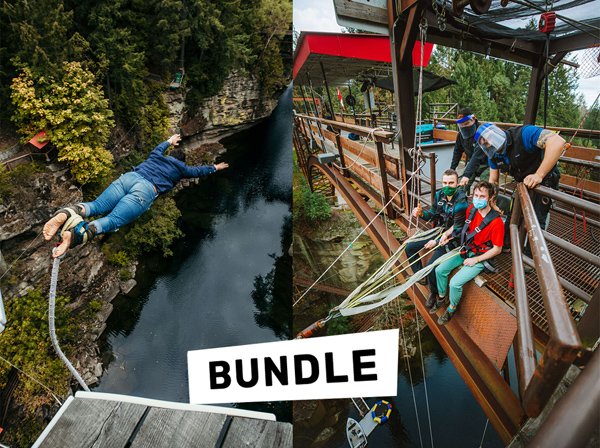 Bridge Bundle including both the bungy jump and giant primal swing off bridge overlooking the Nanaimo river.