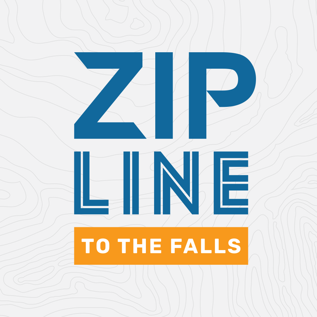 Graphic of Niagara Falls "Zipline to the Falls."