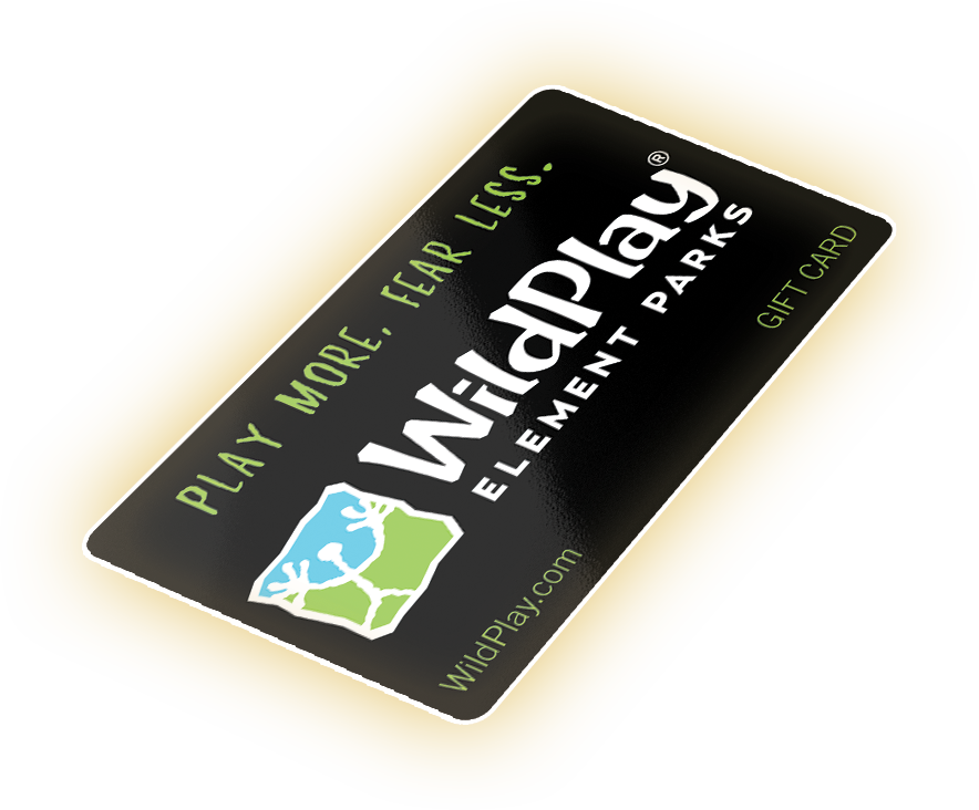 Black gift card displaying WildPlay Element Parks graphic.