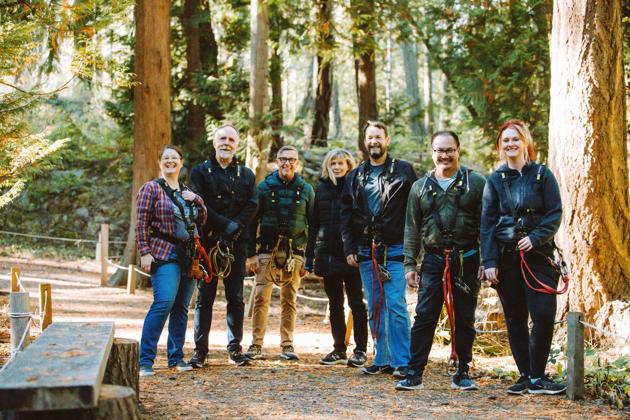 A WildPlay guest mid-adventure