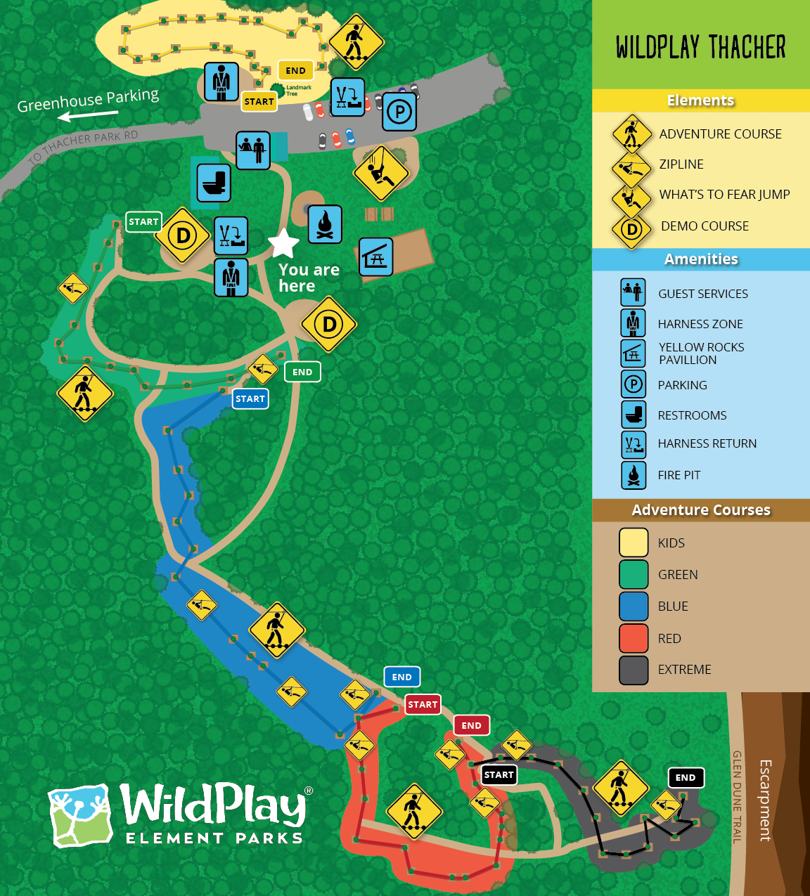 Aerial adventure park WildPlay Thacher near Albany Thacher State Park.