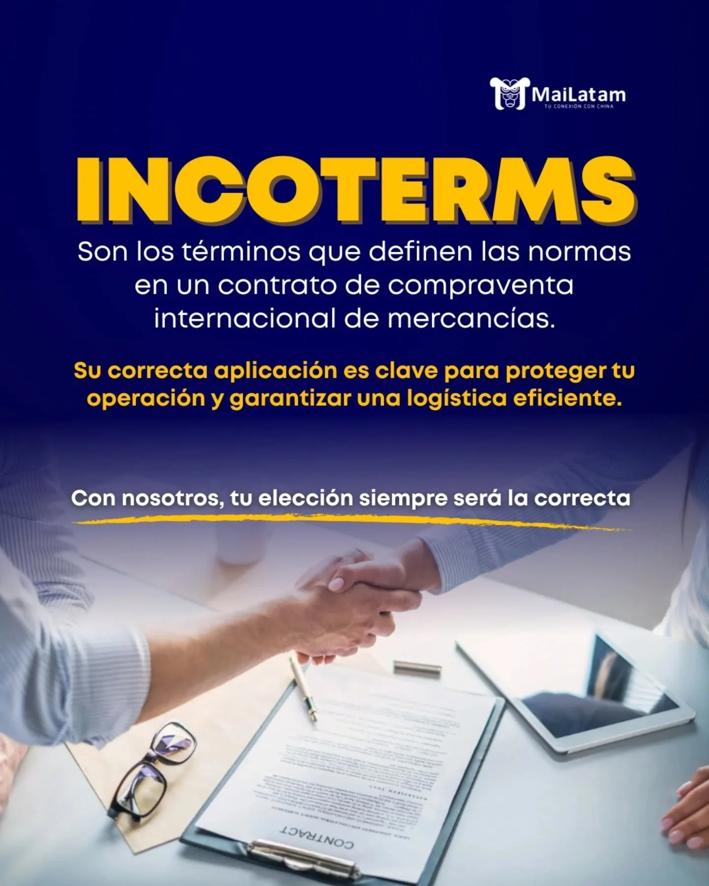 💡 &iquest;Importas desde China?
El Incoterm que elijas puede ahorrarte miles de d&oacute;lares 💸 o ponerte en riesgo.

En #MaiLatam te asesoramos para que uses el t&eacute;rmino correcto y tu compra llegue segura, r&aacute;pida y sin sorpresas. 🚢✈