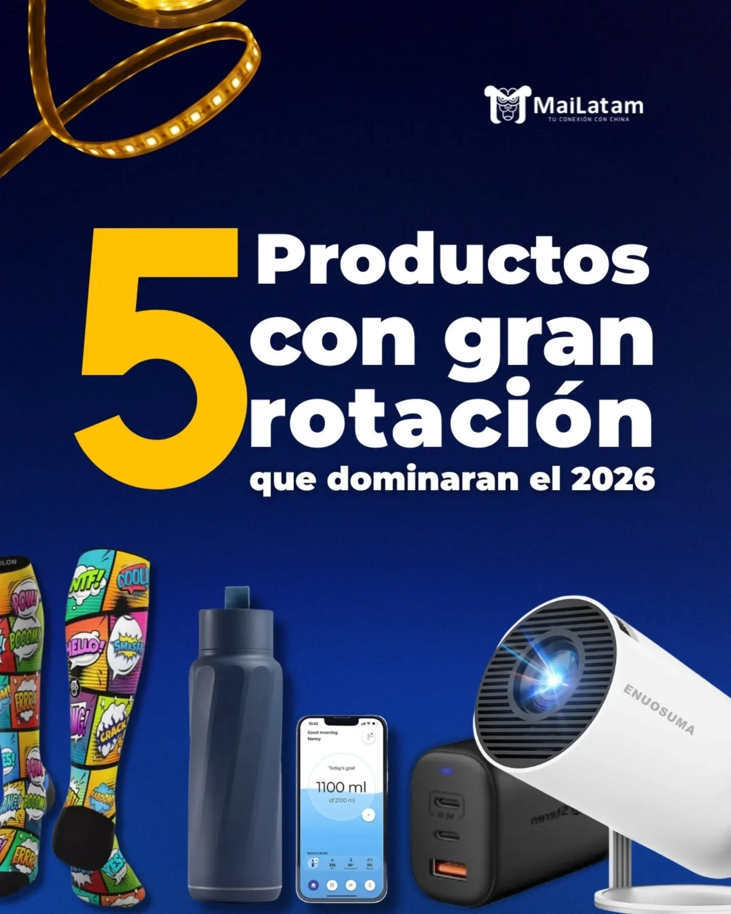 &iexcl;El 2026 se gana hoy! 

Estos son los 5 productos que van a romper el mercado.
​
&iquest;Quieres importar pero no sabes qu&eacute; producto elegir?

El secreto de una importaci&oacute;n exitosa no es solo el precio, sino la rotaci&oacute;n. 🔄
