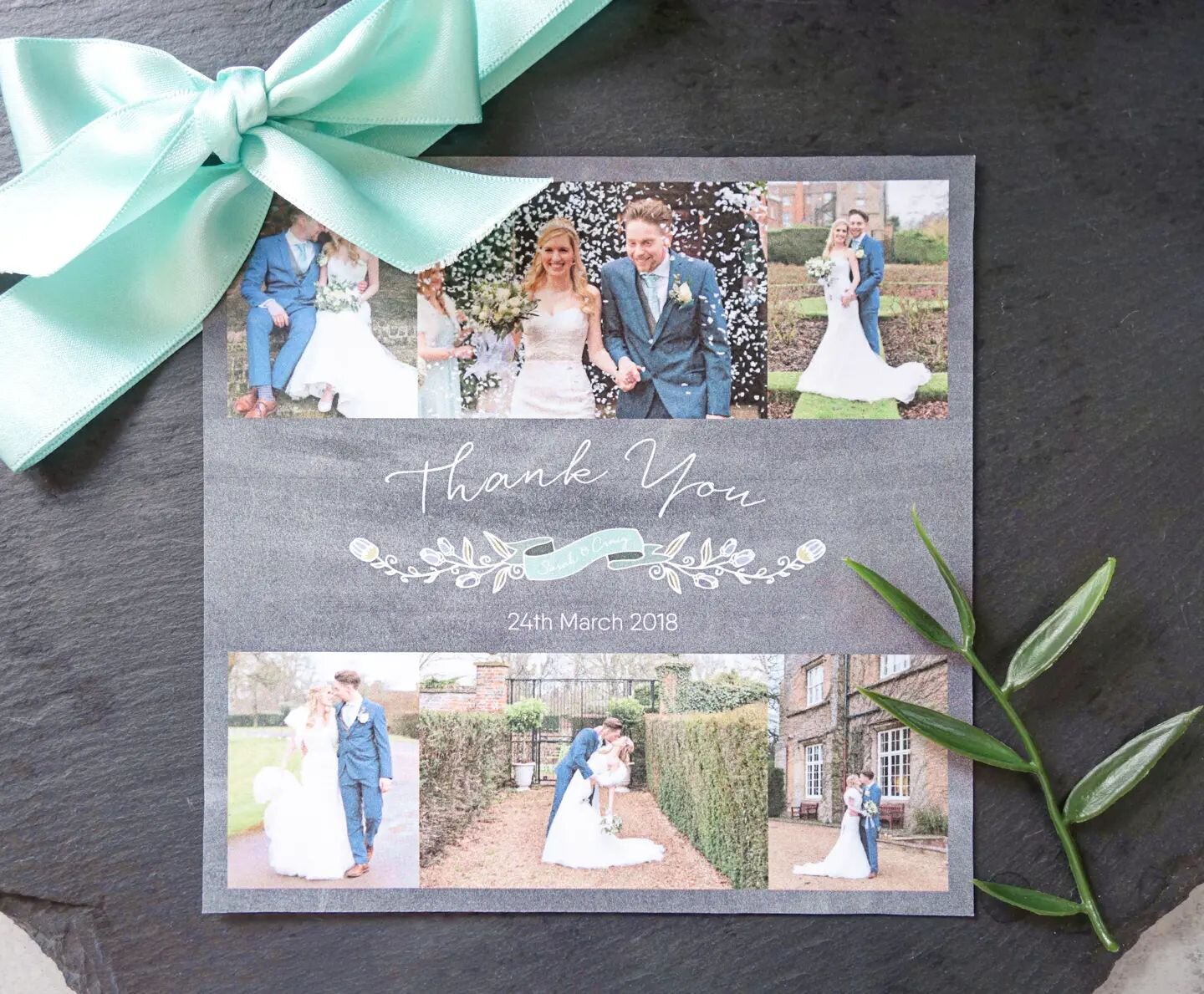 🤍🌿
After the wedding don't forget those thank you cards!
.
Why not add a few photos from your special day to show your guests how amazing you looked! 😄
.
The reverse is blank so you can write your own words.
.
Each of my collections has its own co