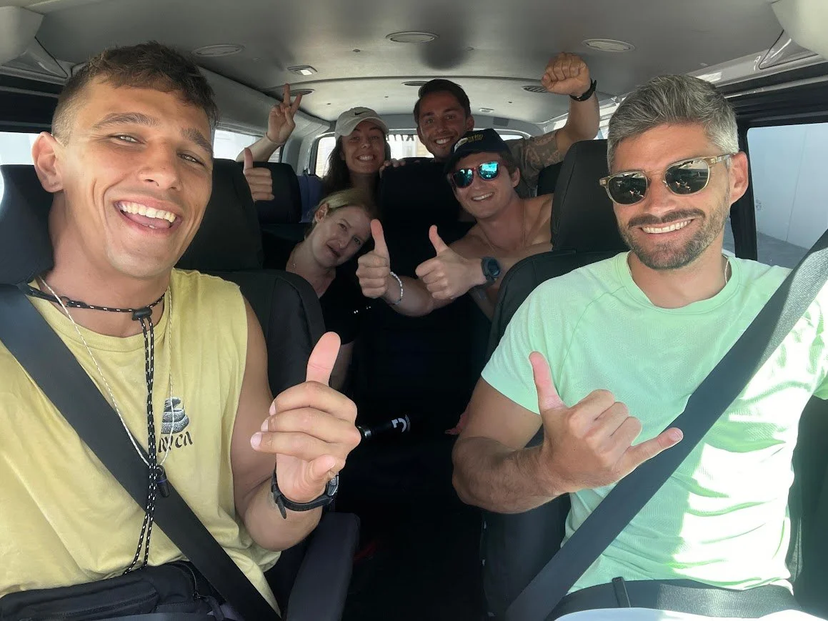 Pierre taking club guests on a downwinder