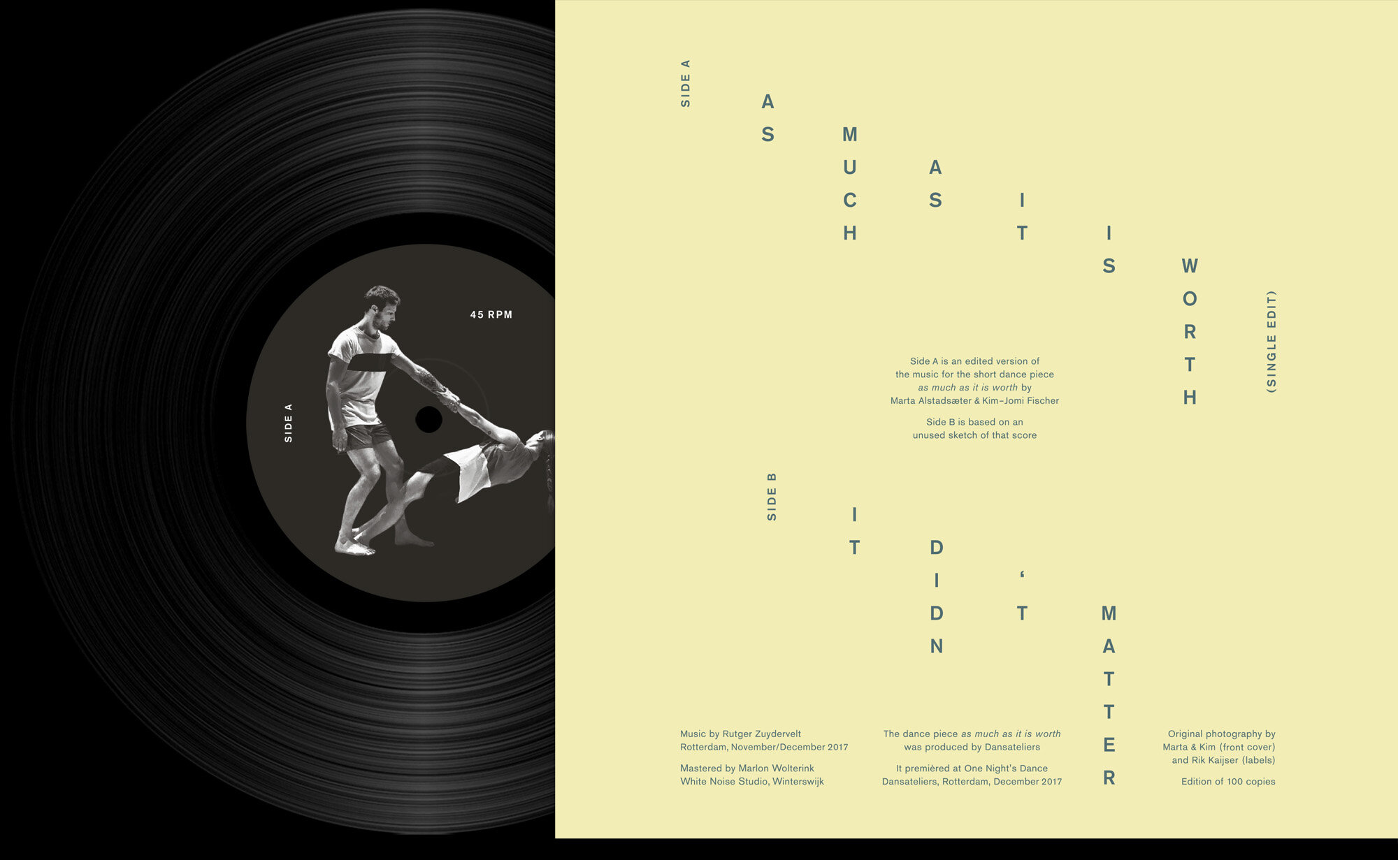  7-inch back cover – Machinefabriek As Much As It Is Worth self released, 2018 