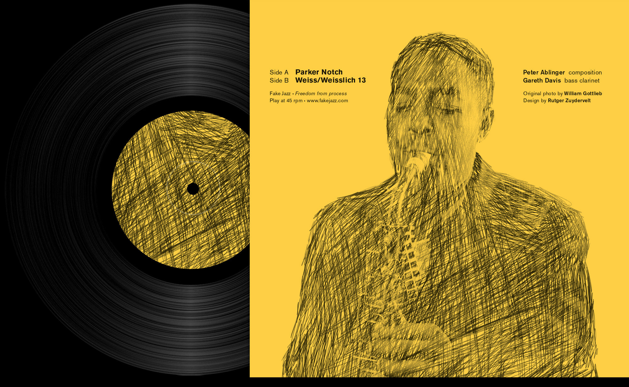  7-inch back cover  – Peter Ablinger &amp; Gareth Davis Parker Notch Fake Jazz, 2011 