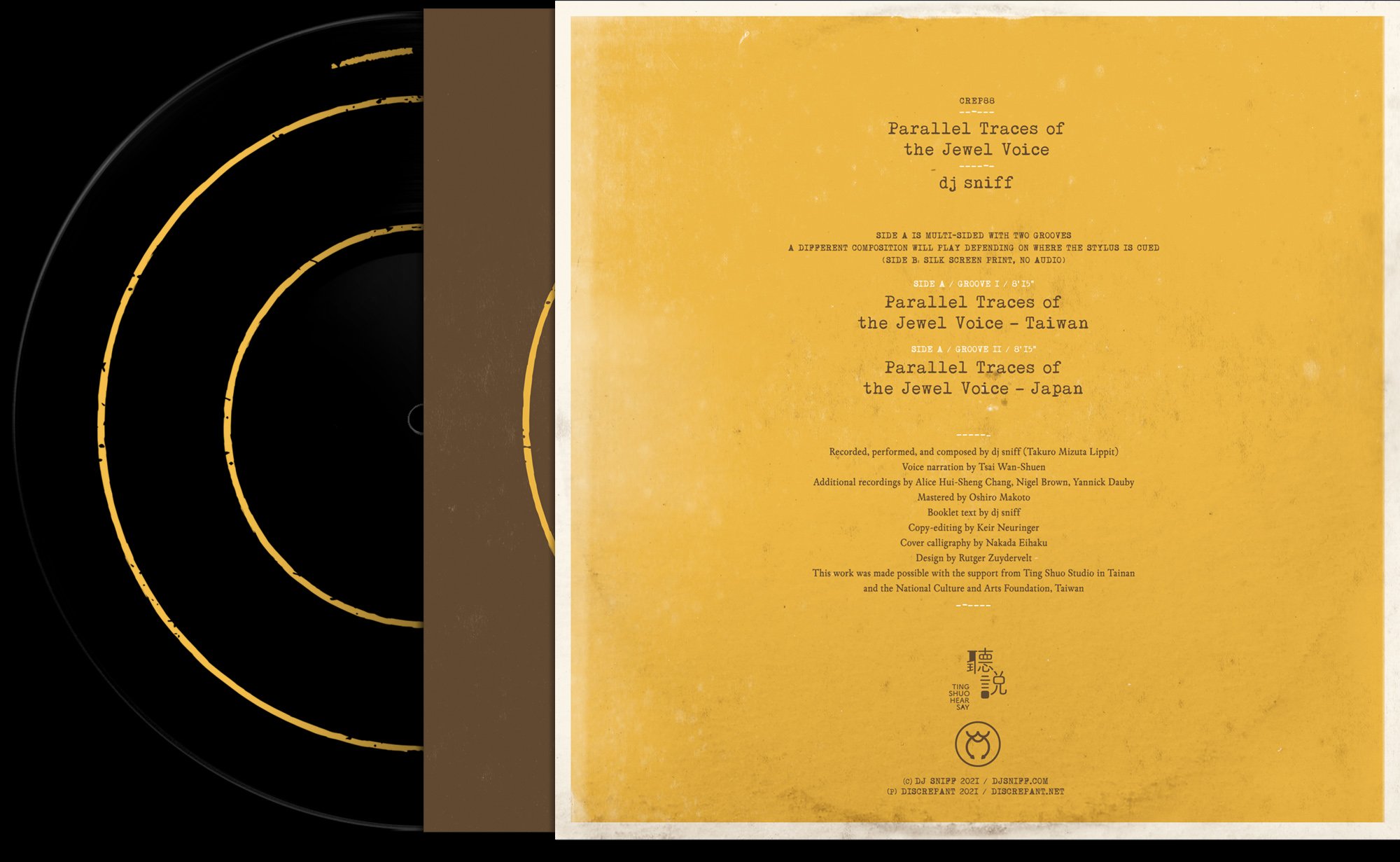  lp back cover – dj Sniff Parallel Traces of the Jewel Voice Discrepant, 2022 