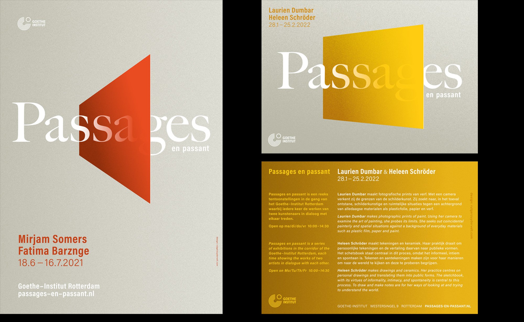  poster / flyer series  - Passages en passant Goethe Institut Rotterdam 