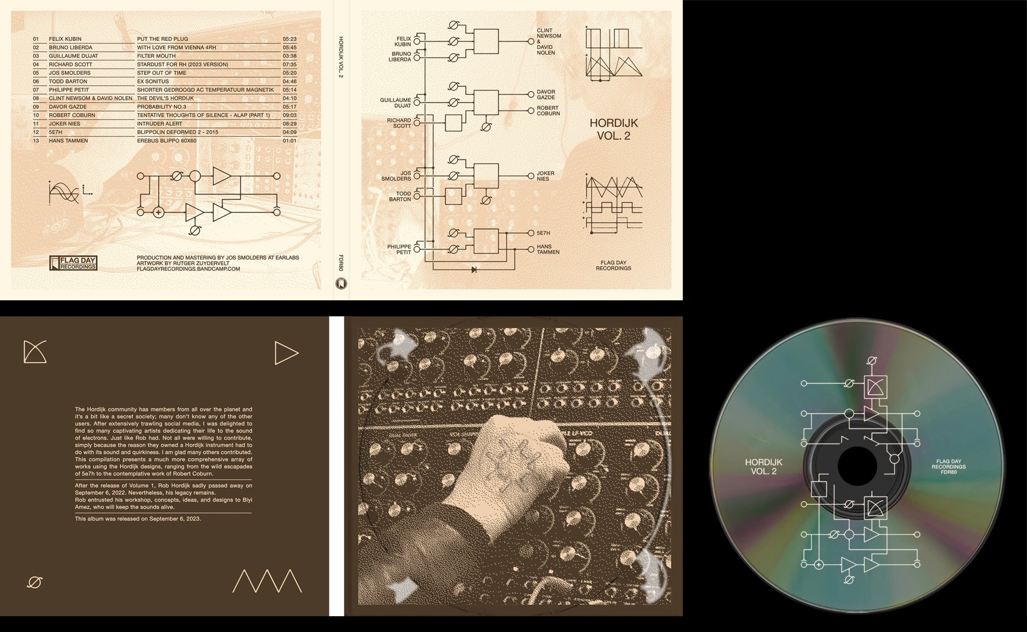  cd sleeve – various artists Hordijk Vol. 2 Flag Day Recordings, 2023 
