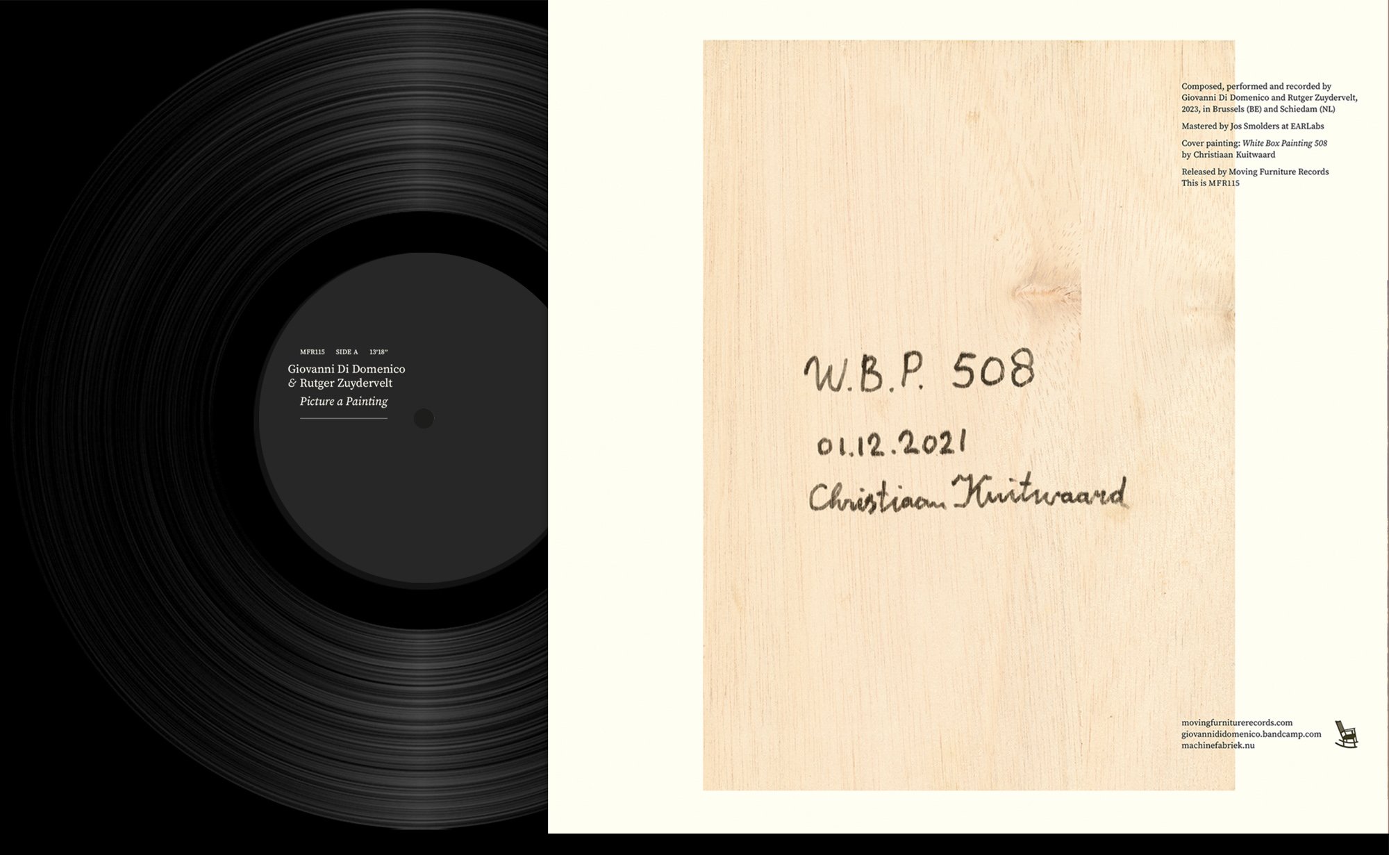 lp back cover painting (back side) by Christiaan Kuitwaard - Giovanni Di Domenico Painting a Picture / Picture a Painting Moving Furniture Records, 2025