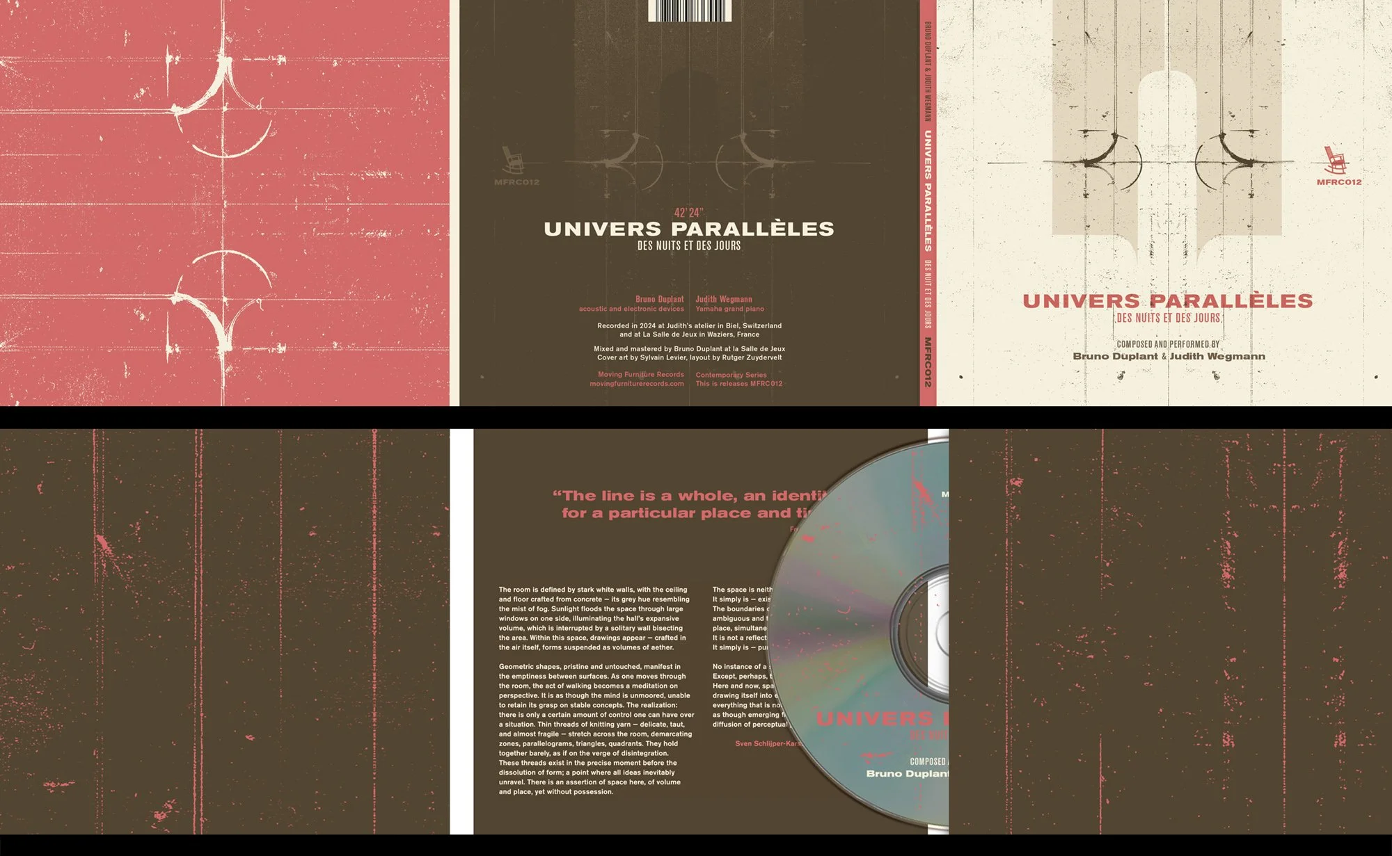 cd sleeve - Bruno Duplant & Judith Wegmann Univers Paralèlles Moving Furniture Records, 2025