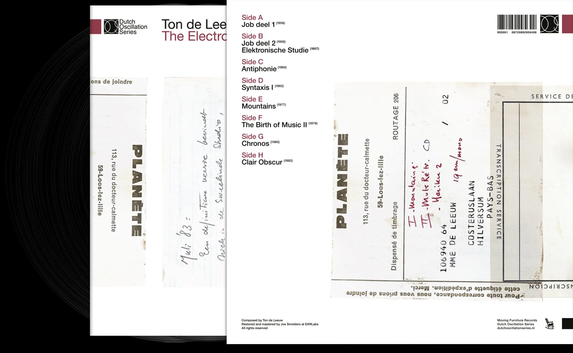  lp back cover - Ton de Leeuw The Electronic Works Moving Furniture Records/ Dutch Oscillation Series, 2026 